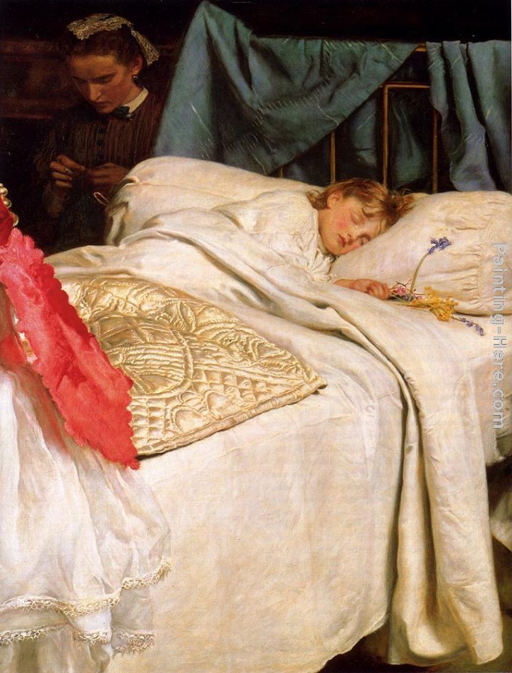 Sleeping painting - John Everett Millais Sleeping art painting